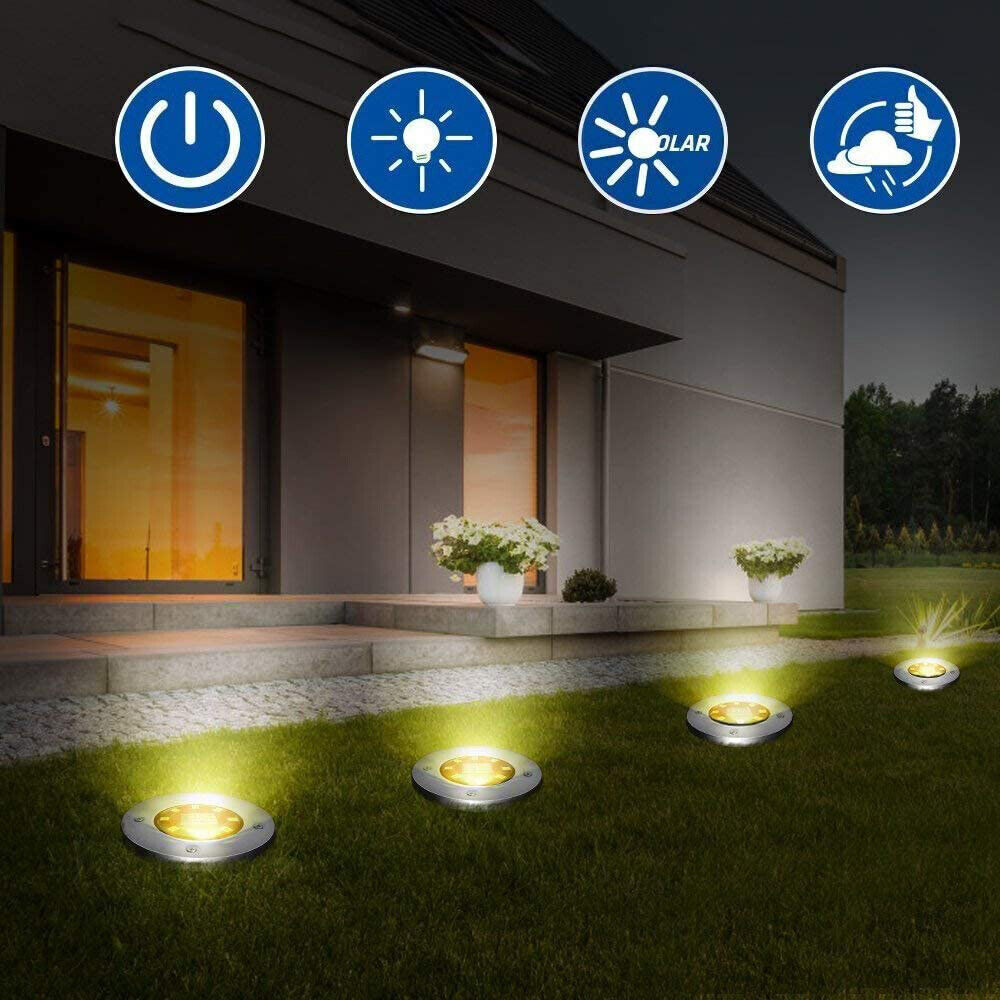 8LEDs Ground Solar Lights 20X  Waterproof Buried Recessed Outdoor Garden Path AU