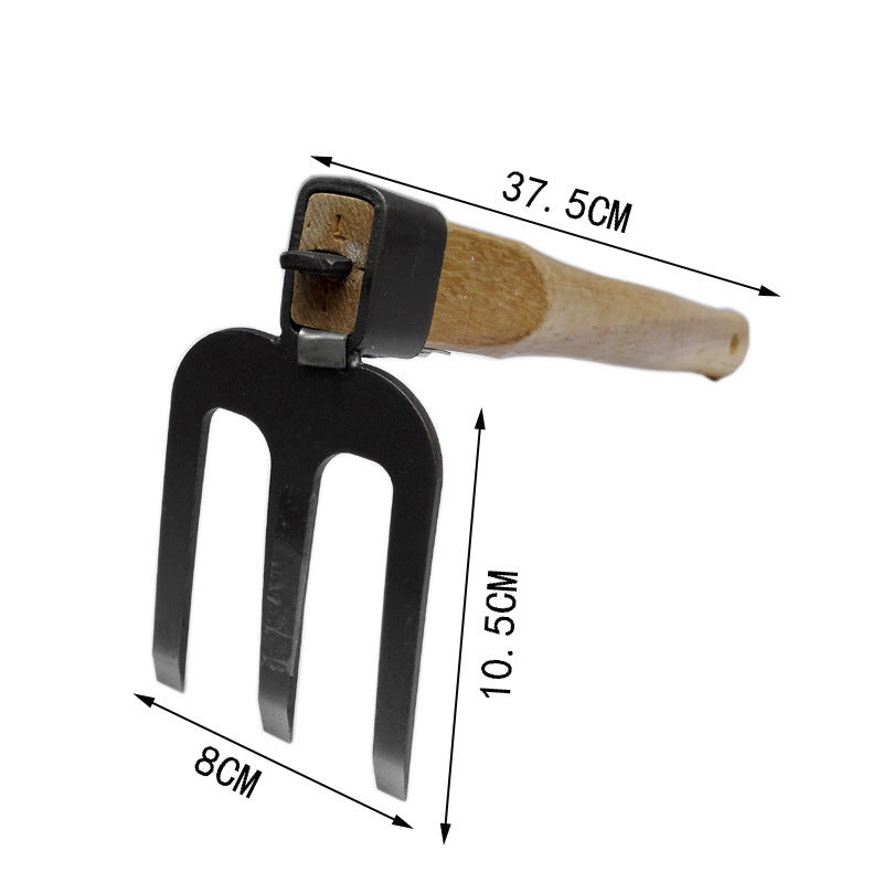 Short Wooden Handle Steel Carbon Garden Tool