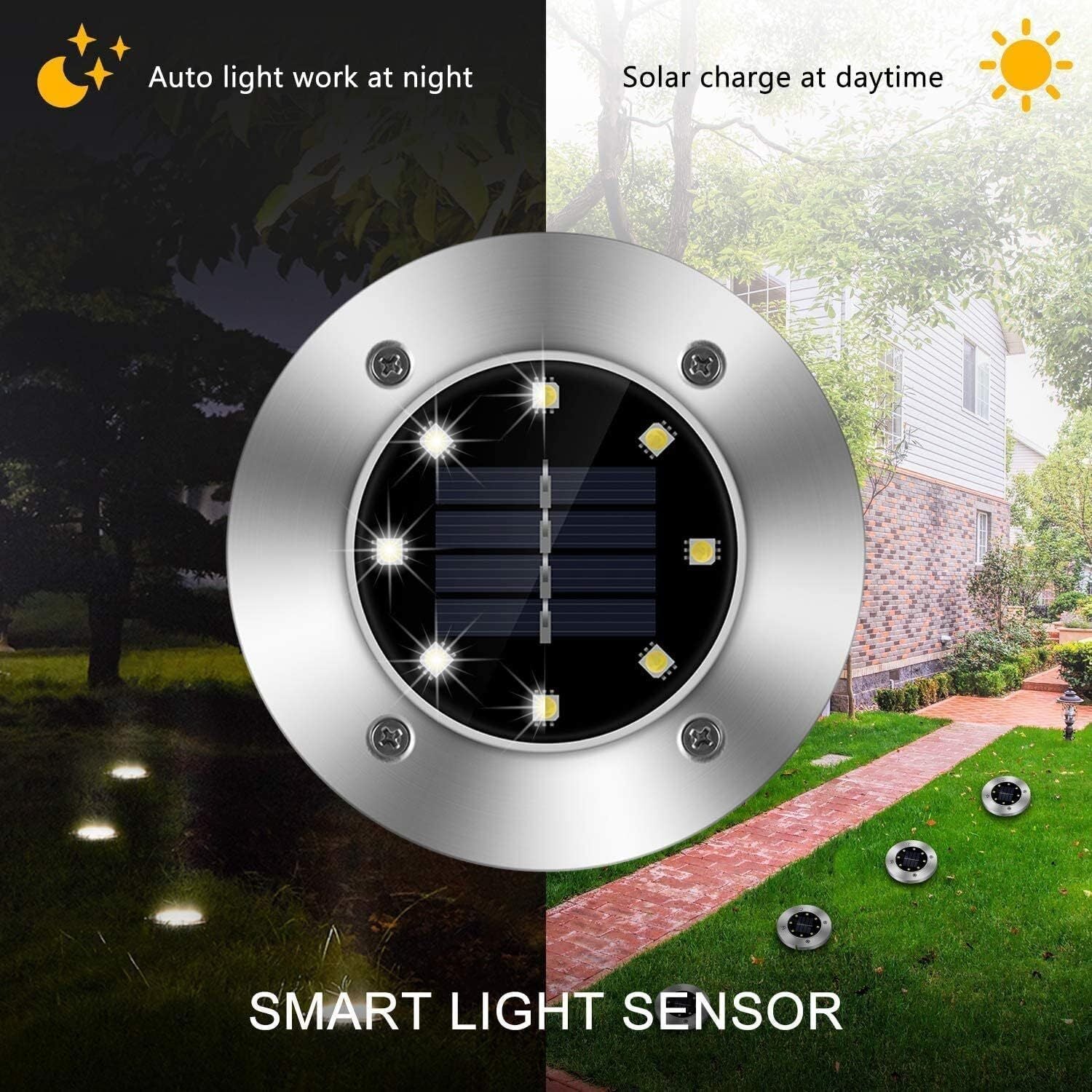 8LEDs Ground Solar Lights 20X  Waterproof Buried Recessed Outdoor Garden Path AU