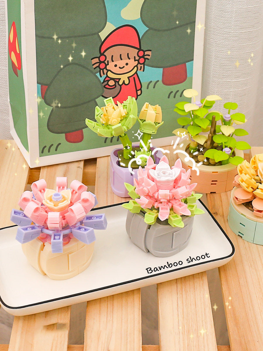 Non-watering Building Blocks Succulent Pot Cute Flowers