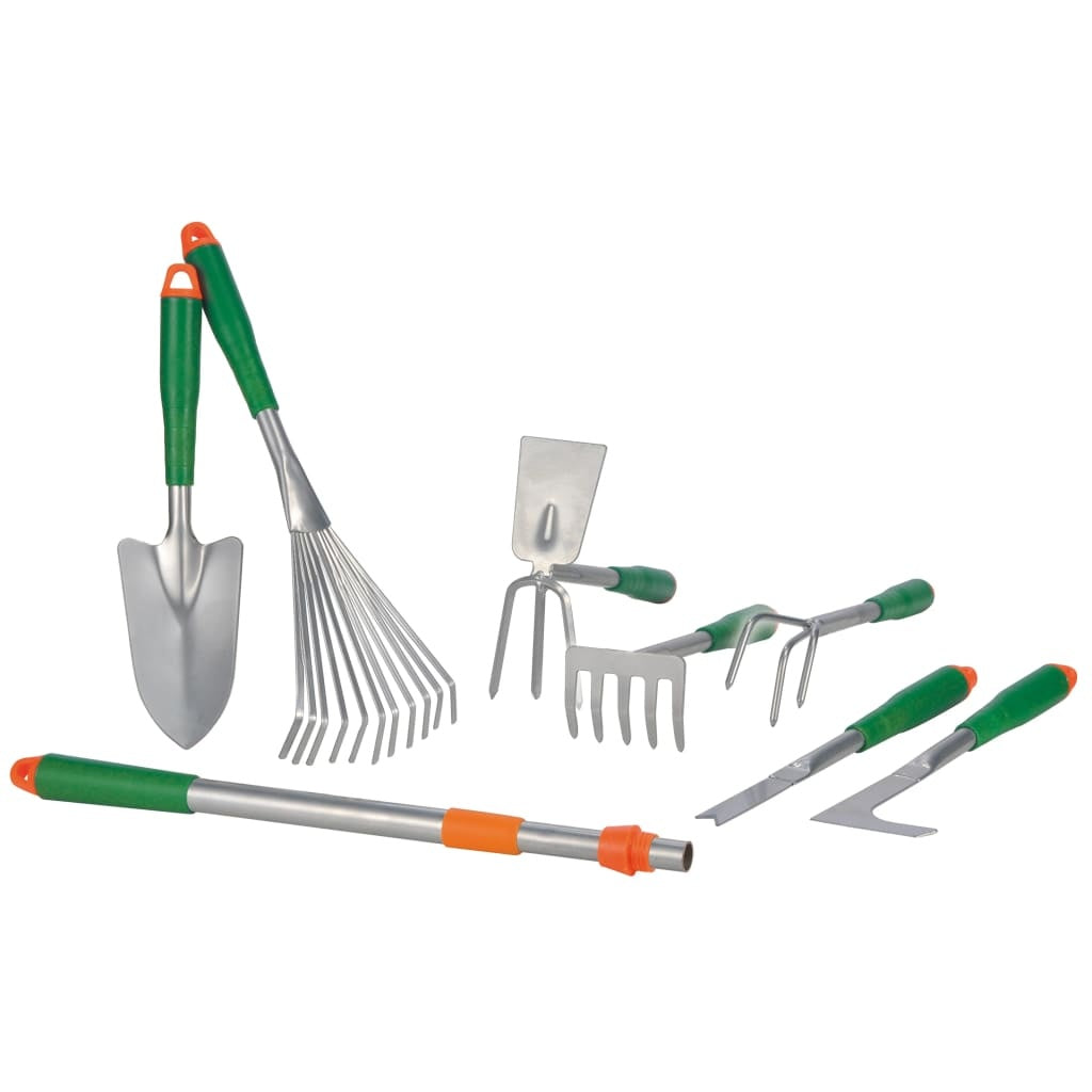 HI 8 Piece Garden Tool Set Silver Metal