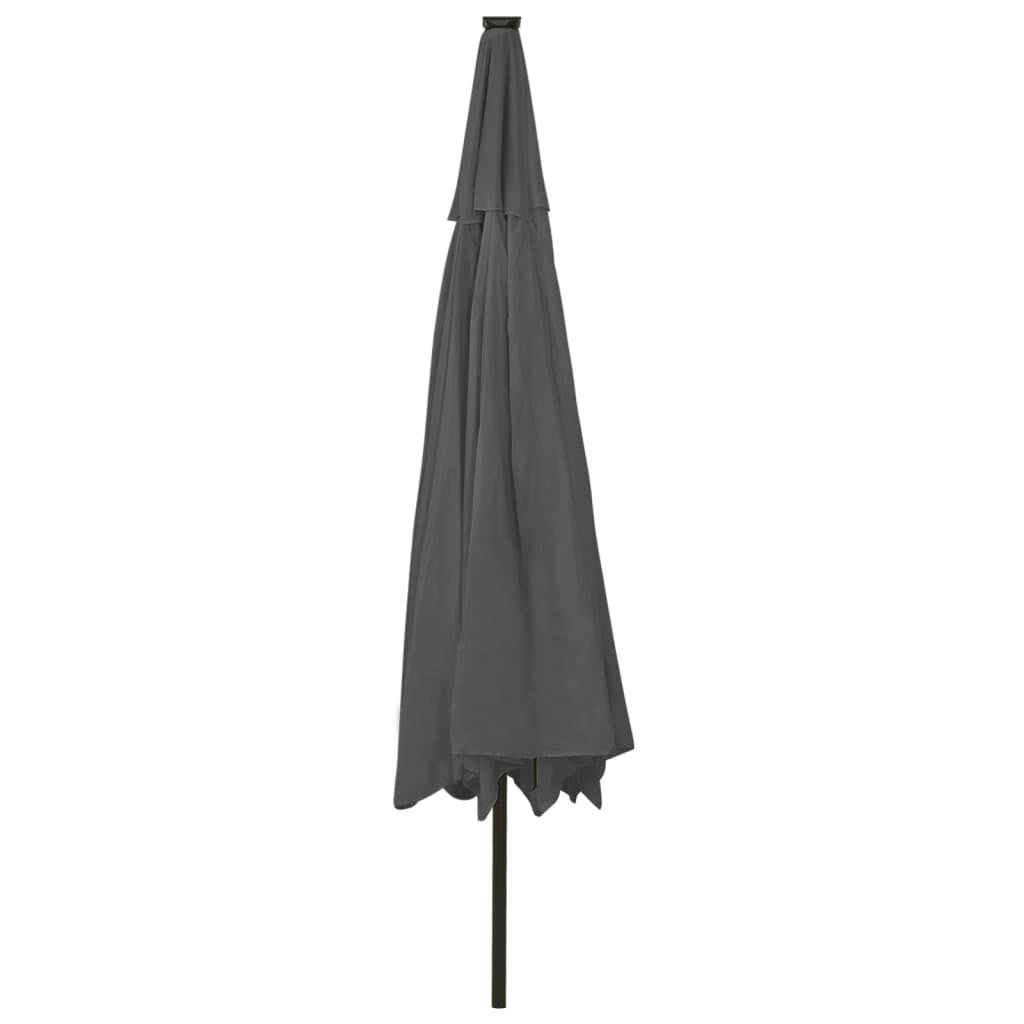 vidaXL Garden Parasol with LED Lights 400 cm Anthracite