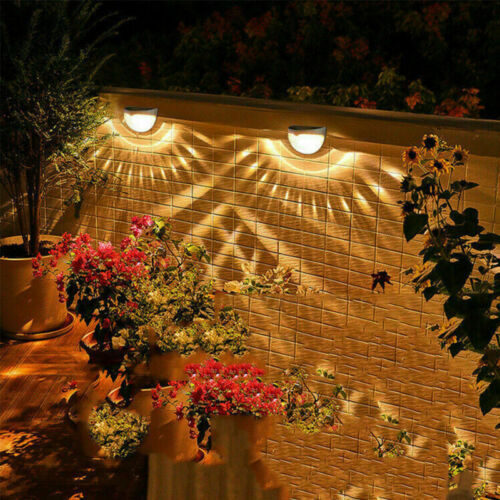 6PCS Solar Powered LED Wall Lights Door Fence Lights Outdoor Garden Lamp Light