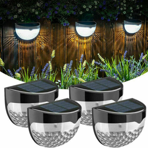 6PCS Solar Powered LED Wall Lights Door Fence Lights Outdoor Garden Lamp Light